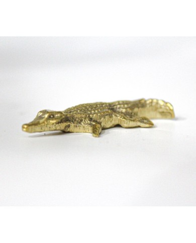 1 Adet -  Pirinç Kaplama Vidalı Tepsi Kulpu - Timsah Model