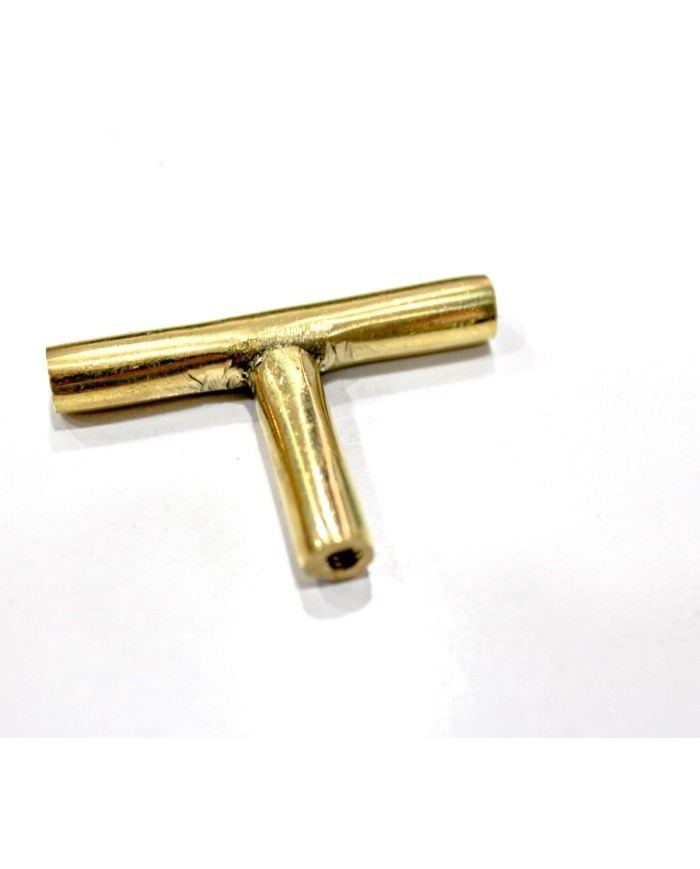 1 Adet -  Pirinç Kaplama Vidalı Tepsi Kulpu - T Model