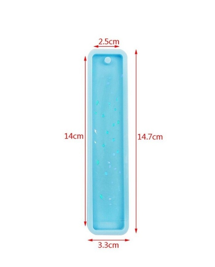 Uzun Dikdörtgen Hologram  Kitap Ayracı- Hobi Silikon Kalıbı -Kod:453