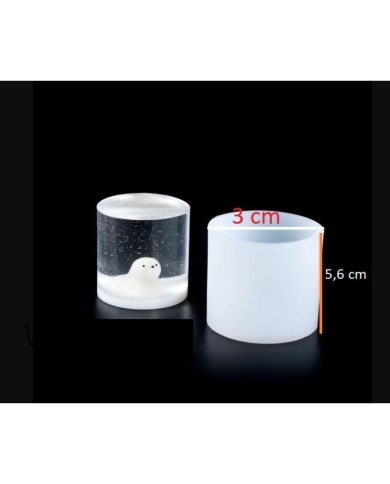 SİLİNDİR -  Silikon mum Kalıp - 3cm  -Kod:398