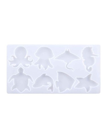 Çoklu  Deniz Canlıları Epoksi ve Mum Kalıbı - Hobi Silikon Kalıbı -Kod:452