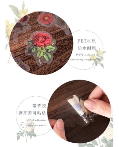 1 Paket - Mix Kırmızı Çiçek Sticker