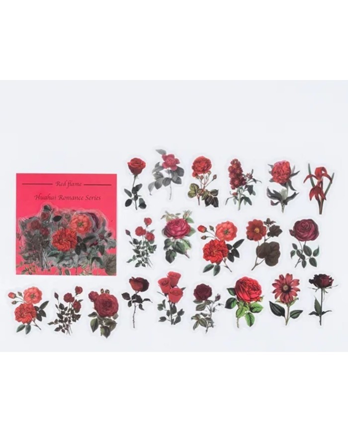 1 Paket - Mix Kırmızı Çiçek Sticker