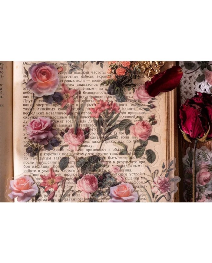 1 Paket - Mix Açık Pembe Çiçek Sticker