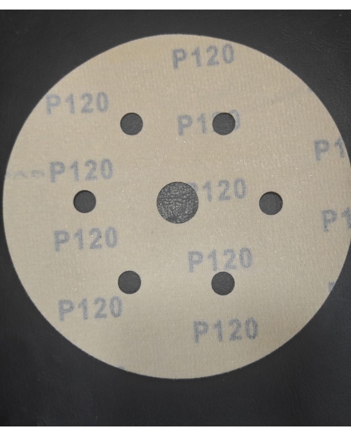 1 Adet - Karbosan 150 mm P120 - 7 Delikli - Sarı - Cırt Zımpara