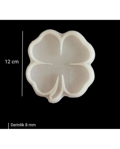 12cm - Yonca Model Bardak Altı Kalıbı - Kod: SN1244