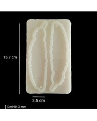 15,7cm x 3,5cm - İkili Tüy Hobi Silikon Kalıp - Kod: 1231