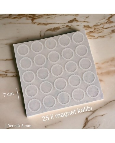 25 Lİ 7CM REÇİNE EPOKSİ MAGNET KALIBI