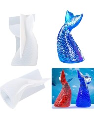 Deniz Kızı Kuyruğu Epoksi Mum Ve Beton Kalıbı - Hobi Kalıbı - Kod:1103