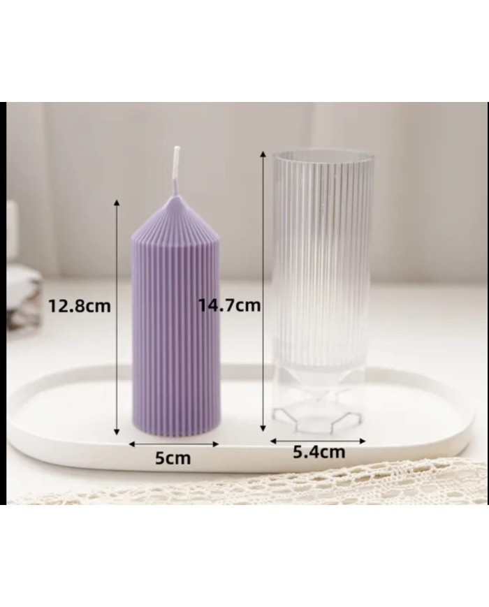 Yuvarlak Çizgili Mika Mum Kalıbı - Mika Model: