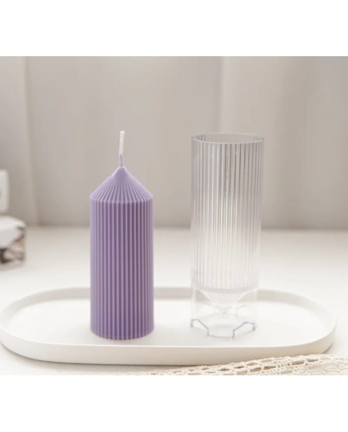 Yuvarlak Çizgili Mika Mum Kalıbı - Mika Model: