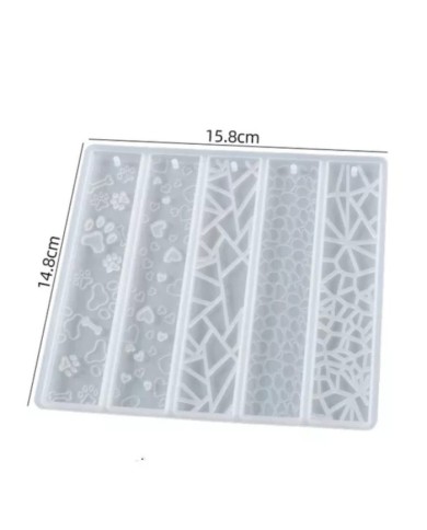 5'Lİ DESENLİ KİTAP AYRACI - EPOKSİ REÇİNE KALIP - Kod:1037