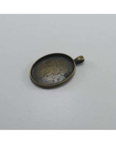 Metal Kolye Ucu - Oval - Antik Sarı 1 Adet