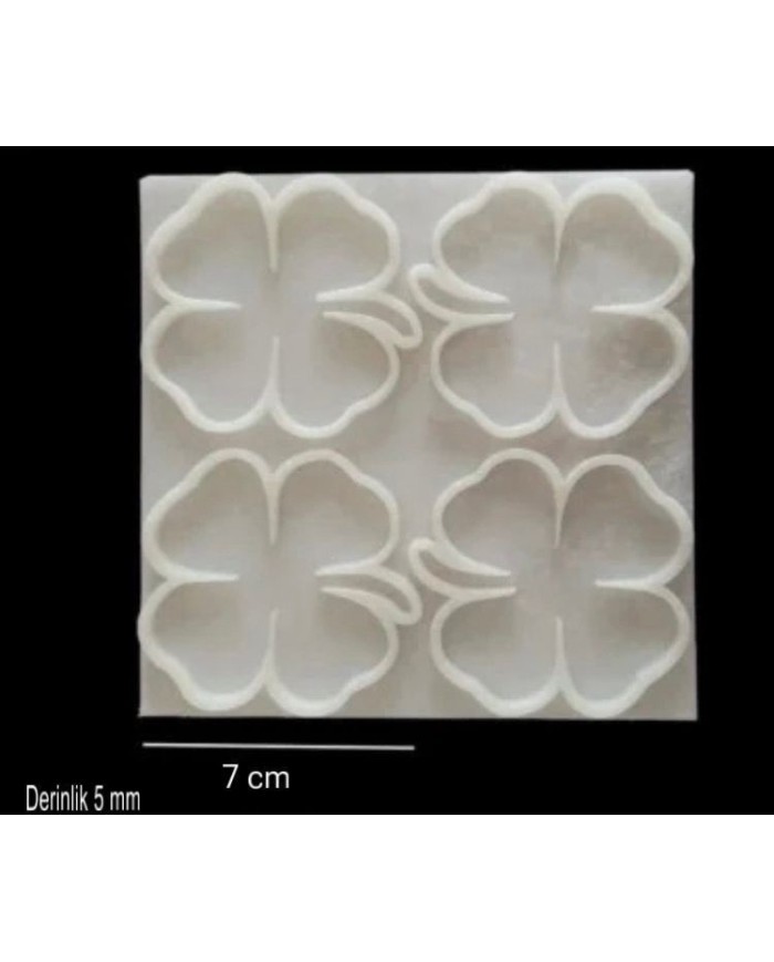 5 Adet Dörtlü Yonca Magnet Kalıbı - Hobi Silikon Kalıbı