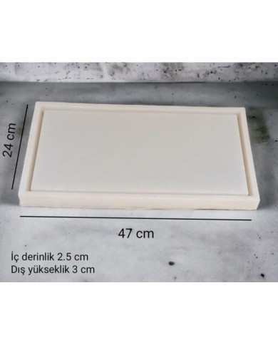 Dikdörtgen Epoksi Tepsi Kalıbı - 47x24 cm