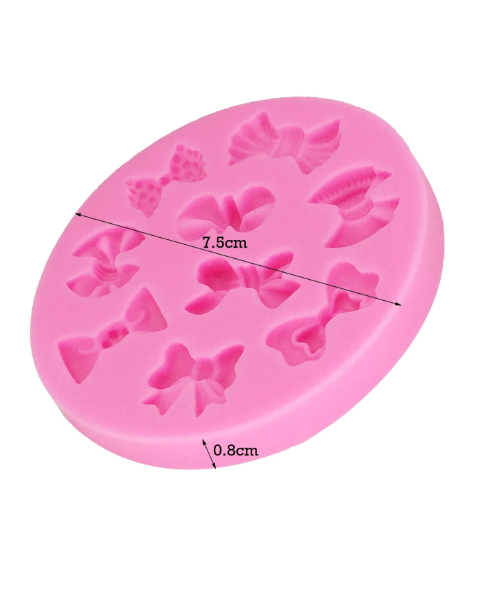 Silikon  Mum Kalıbı - 3D Papyon Şeklinde, Kek, Çikolata Silikon Kalıbı - Kod:1127