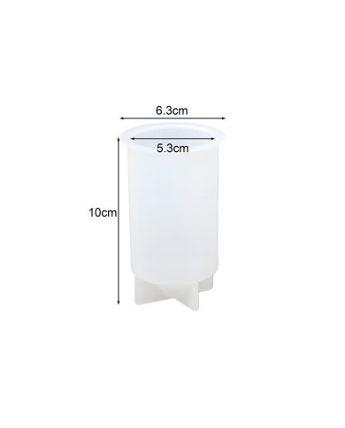 Mum , Sabun ve Reçine Epoksi - Silindir Kristal Kalıp - Kod: 1109