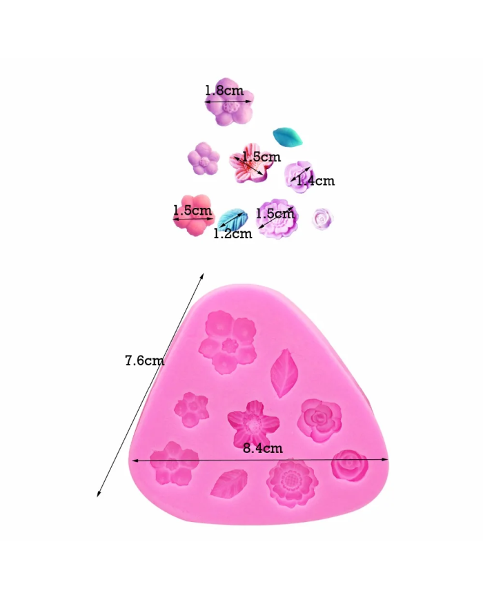 Çiçek Silikon Kalıp - Hobi Silikon Kalıbı -Kod:1128