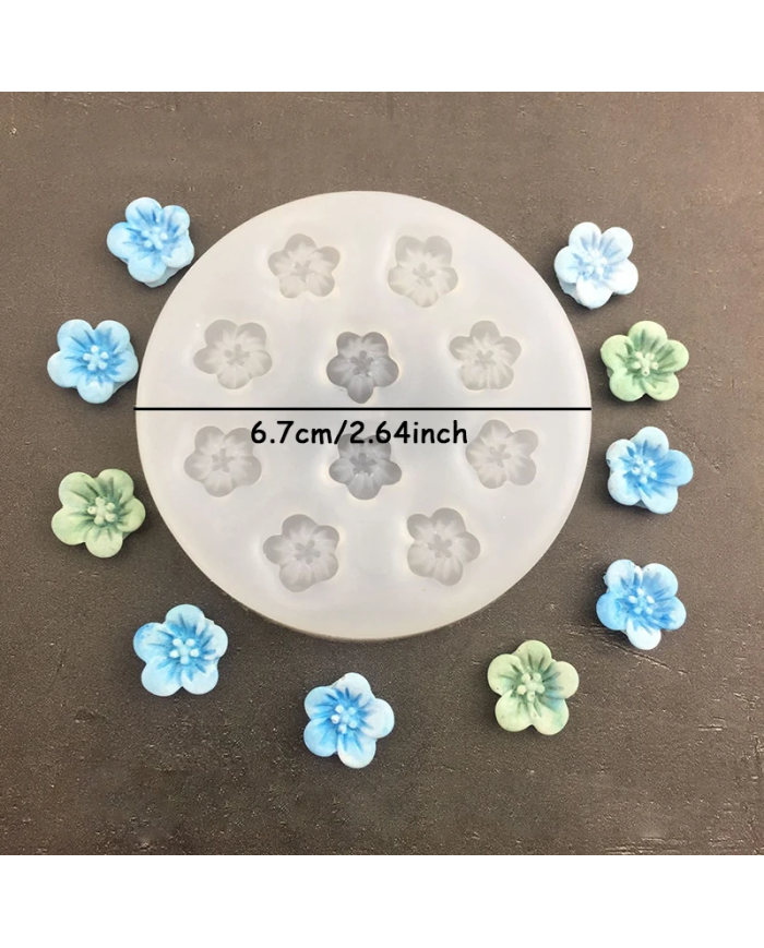 3D Mini Papatya Silikon Kalıp - Hobi Silikon Kalıbı -Kod:1130