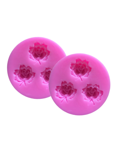 3D Gül Çiçek Desenli Silikon Kalıp - Hobi Silikon Kalıbı -Kod:1134