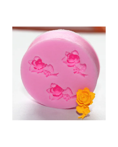 Mini Çiçek Desenli Silikon Kalıp - Hobi Silikon Kalıbı -Kod:1137