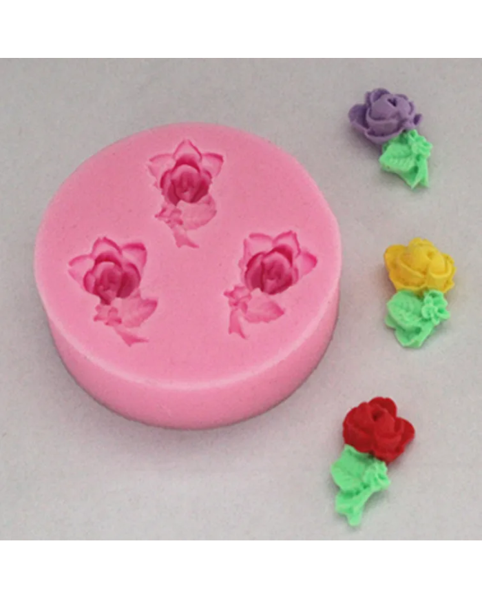 Mini Çiçek Desenli Silikon Kalıp - Hobi Silikon Kalıbı -Kod:1137
