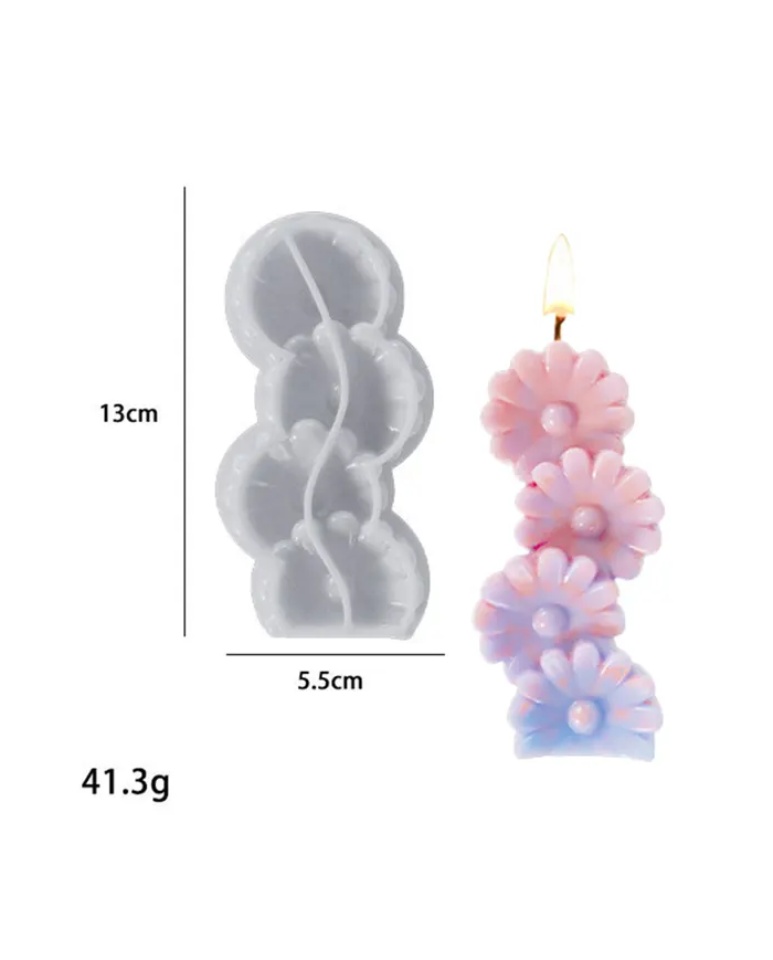 Papatya Modeli Mum Hobi Silikon Kalıbı - Kod: 1152