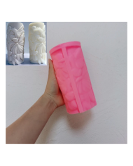 Silindir Çiçekli Kuş Mum Hobi Silikon Kalıbı - Kod: 1149