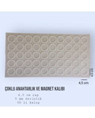 Çoklu 4,5 cm Silikon Epoksi Reçine Magnet Kalıbı  ( 50'li ) 2.kalite