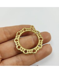 Çiçekli Çerçeve Model Metal Kolye Ucu