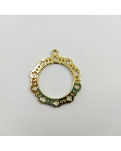 Çiçekli Çerçeve Model Metal Kolye Ucu