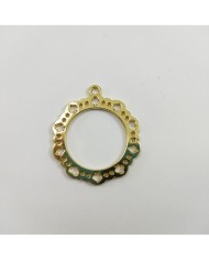 Çiçekli Çerçeve Model Metal Kolye Ucu