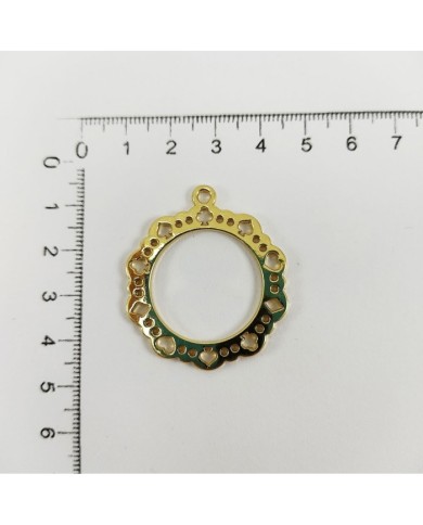 Çiçekli Çerçeve Model Metal Kolye Ucu