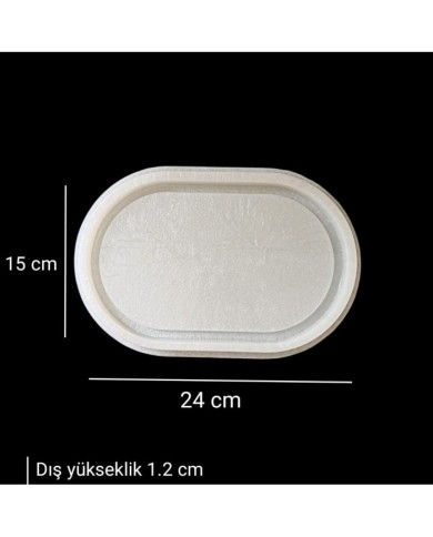 Kenarlıklı Elips Model, Saksı Altlığı, Reçine Epoksi Tepsi Kalıbı