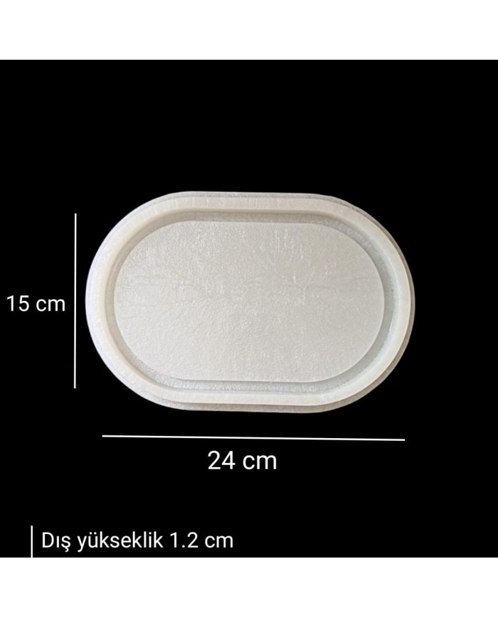 Kenarlıklı Elips Model, Saksı Altlığı, Reçine Epoksi Tepsi Kalıbı