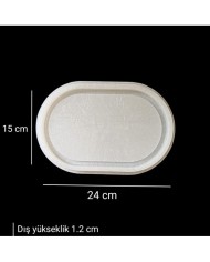 Kenarlıklı Elips Model, Saksı Altlığı, Reçine Epoksi Tepsi Kalıbı