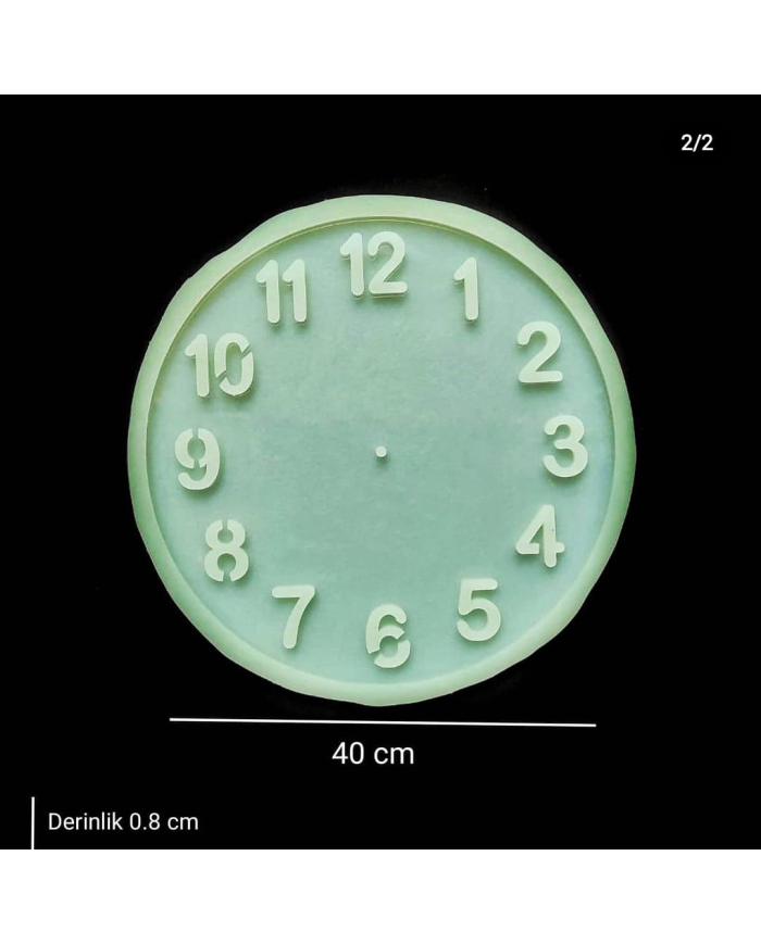 Türkçe Rakamlı 40 Cm Saat Kalıbı - Hobi Silikon Kalıbı