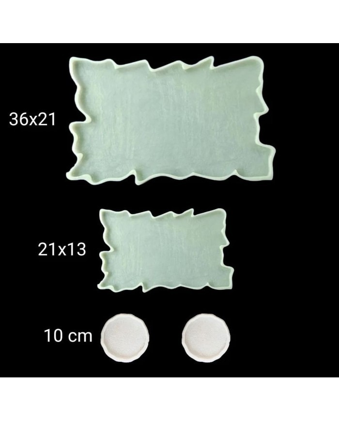 Eksantrik Silikon Reçine Epoksi Tepsi Kalıbı Seti