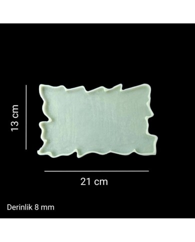 Eksantrik Dikdörtgen Silikon Epoksi Reçine Tepsi Kalıbı - 21 cm