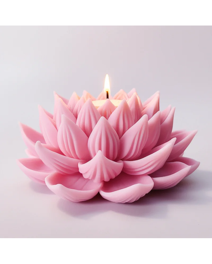 Büyük Lotus Model - Silikon Mum Kalıbı - Kod:1184