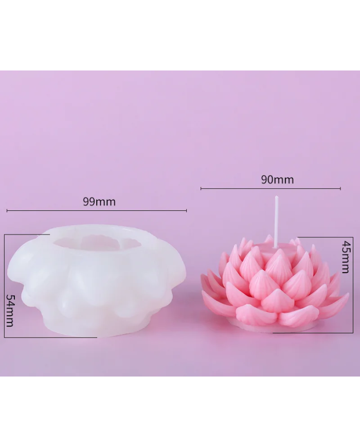 Büyük Lotus Model - Silikon Mum Kalıbı - Kod:1184