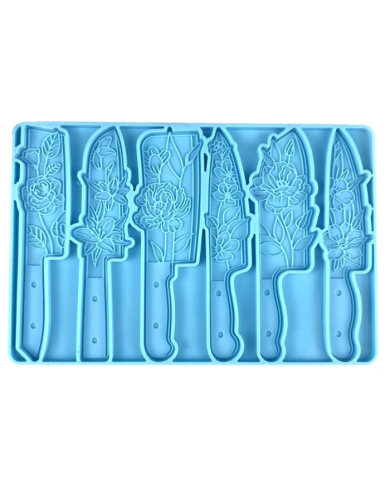 Bıçak ve Çiçek Şekilli Reçine Epoksi Hobi Silikon Kalıp - Kod: 1099