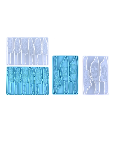 Bıçak ve Çiçek Şekilli Reçine Epoksi Hobi Silikon Kalıp - Kod: 1099