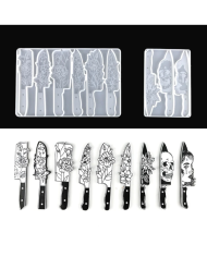 Bıçak ve Çiçek Şekilli Reçine Epoksi Hobi Silikon Kalıp - Kod: 1099