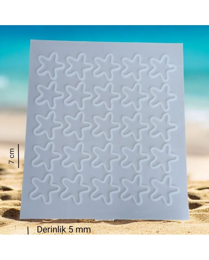 Deniz Yıldızı Modeli - Magnet Epoksi Beton Silikon Kalıp ( 25'li )