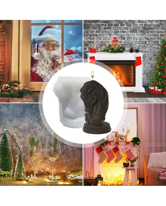 At kafası Modeli Hobi Silikon Mum Kalıbı - Kod: 1167