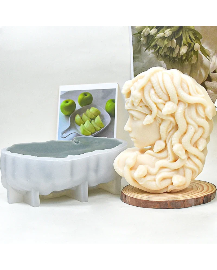Medusa Şekli Reçine Epoksi Hobi Silikon Mum Kalıbı - Kod:1172