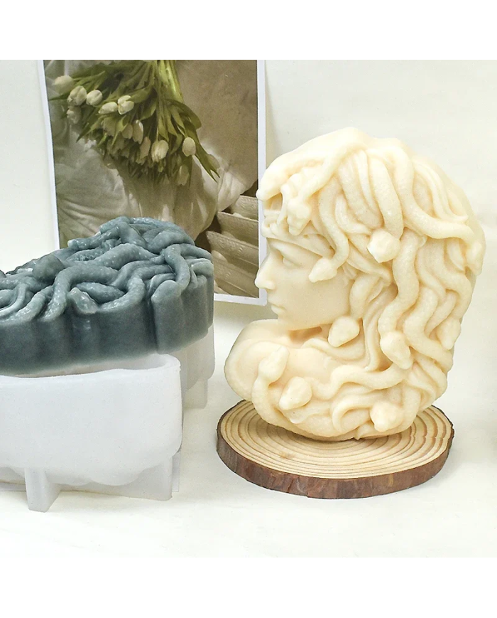 Medusa Şekli Reçine Epoksi Hobi Silikon Mum Kalıbı - Kod:1172