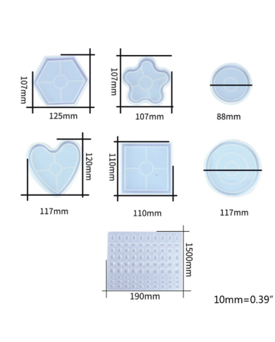 Kalp Şekli Reçine Epoksi Hobi Silikon Kalıp - Kod: 1173