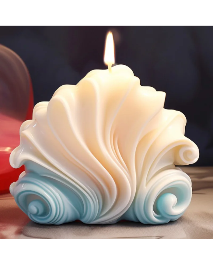 Dalga Kabuk Model -  Hobi Silikon Mum Kalıbı - Kod:1177